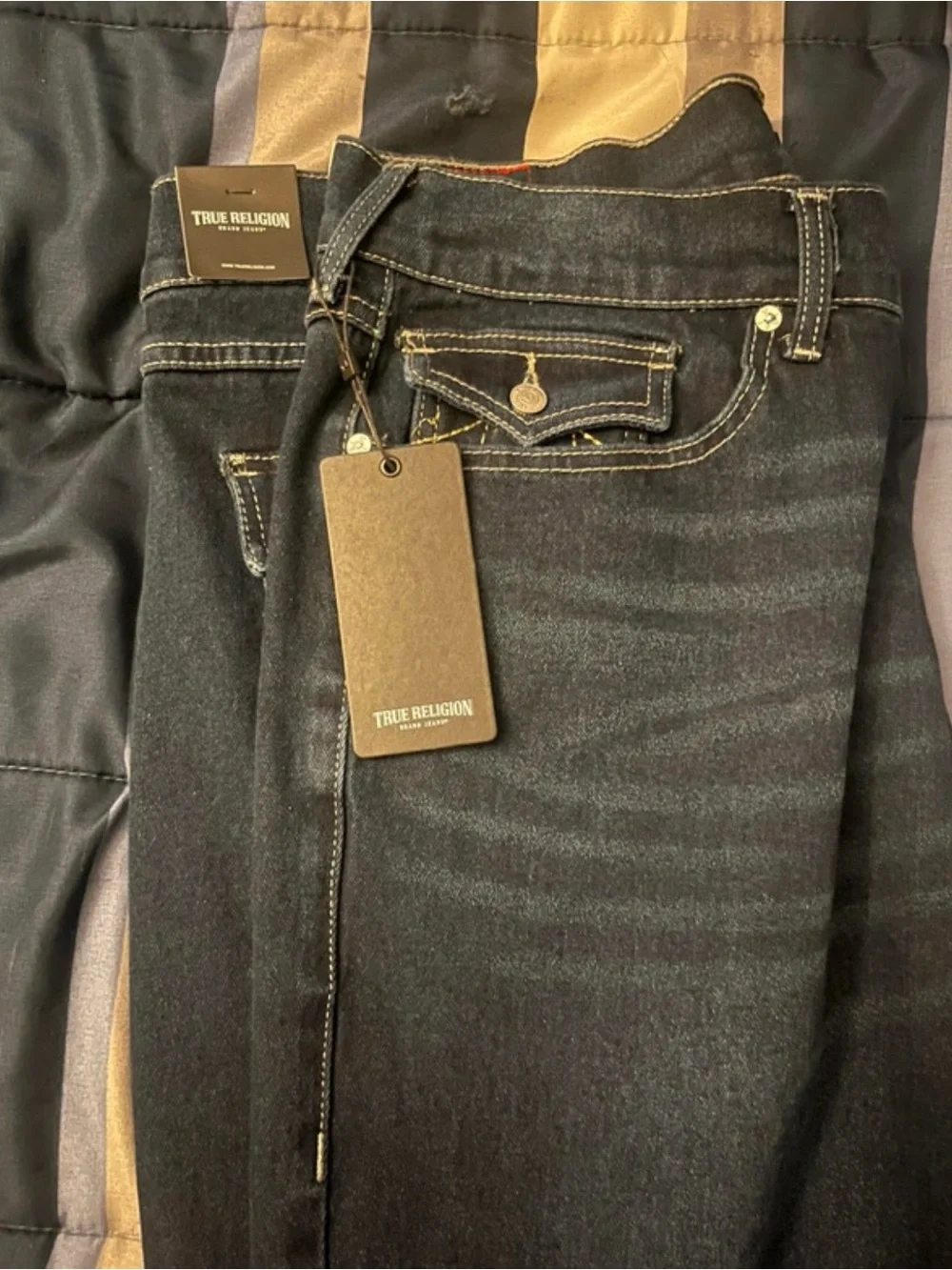 True Religion Men’s Dark Indigo straight Jeans